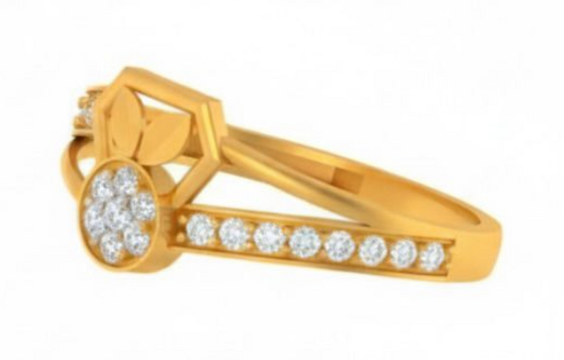 Golden Blossom Cluster Ring