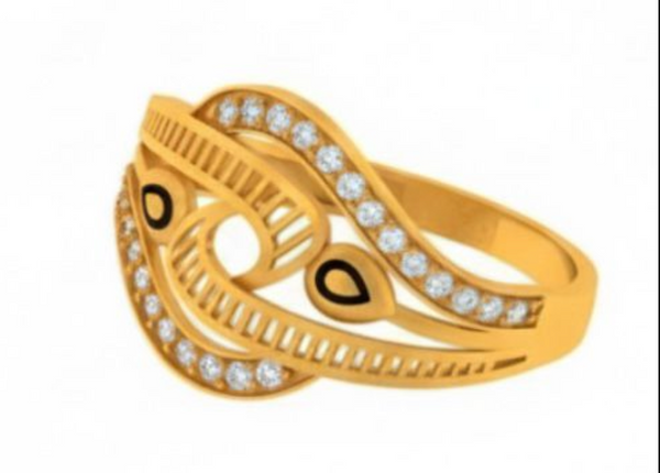 Golden Wave Eye Ring