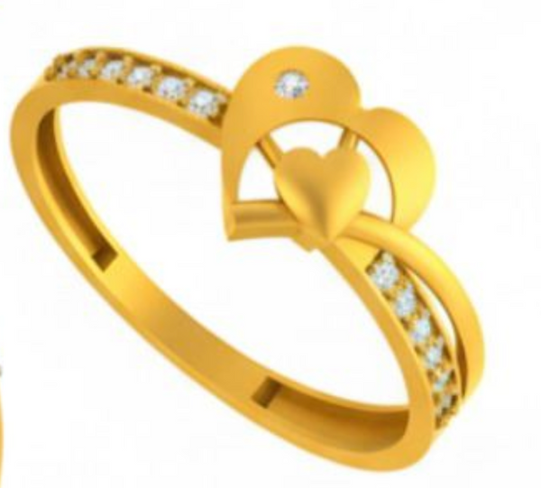 Golden Twin Hearts Ring
