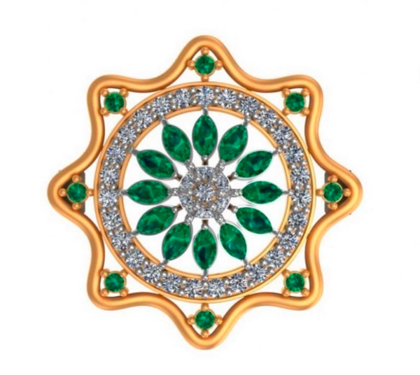 Emerald Star Mandala Ring