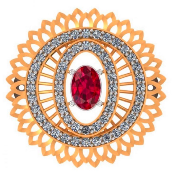 Ruby Sunflower Halo Ring