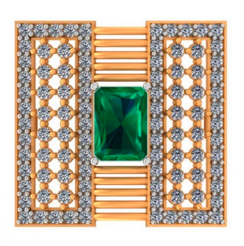 Emerald Arch Lattice Ring